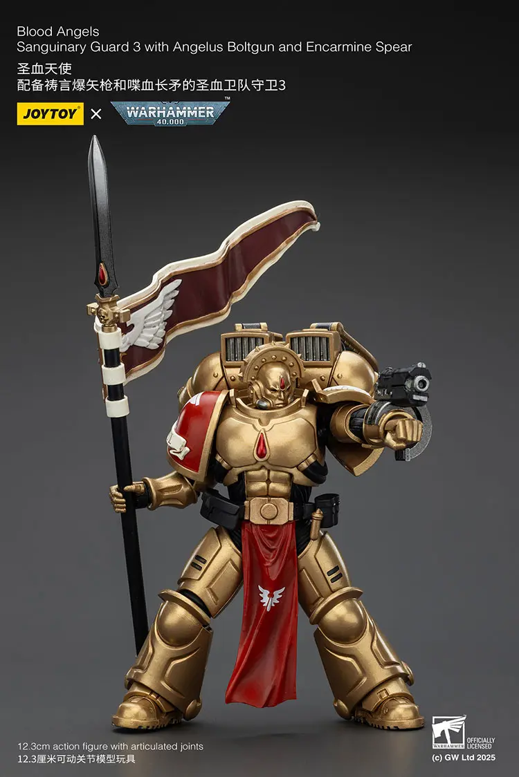 Action Figure Blood Angels Sanguinary Guard 3 With Angelus Boltgun And Encarmine Spear 1 18 Joytoy Warhammer 40k Rectangle Image 3
