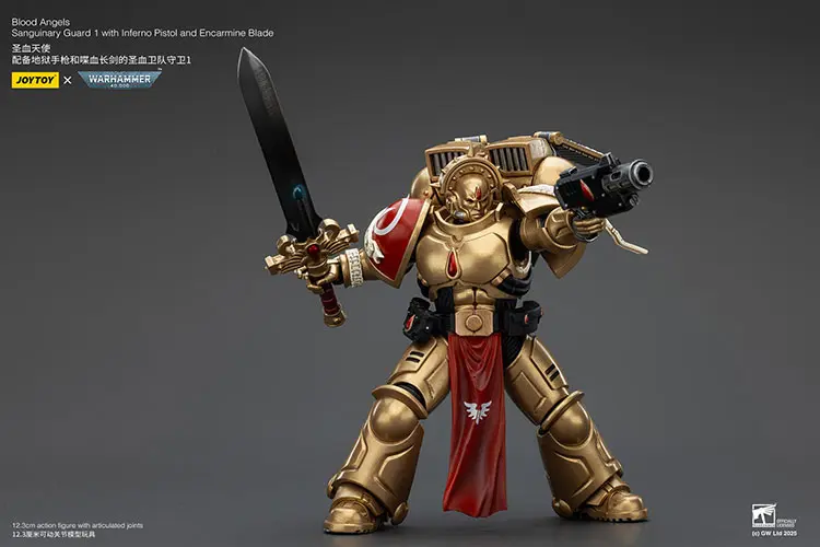 Action Figure Blood Angels Sanguinary Guard With Inferno Pistol & Encarmine Blade 1 18 Joytoy Warhammer 40k Rectangle Image 3