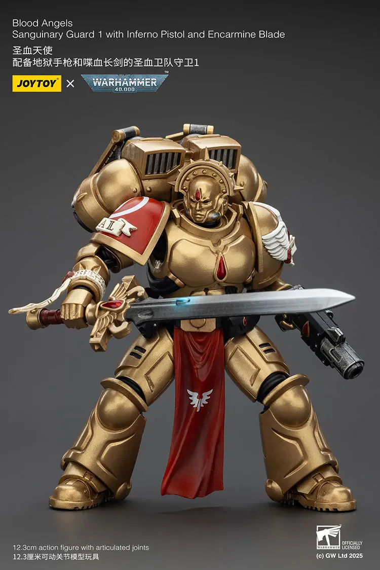 Action Figure Blood Angels Sanguinary Guard With Inferno Pistol & Encarmine Blade 1 18 Joytoy Warhammer 40k Rectangle Image 4