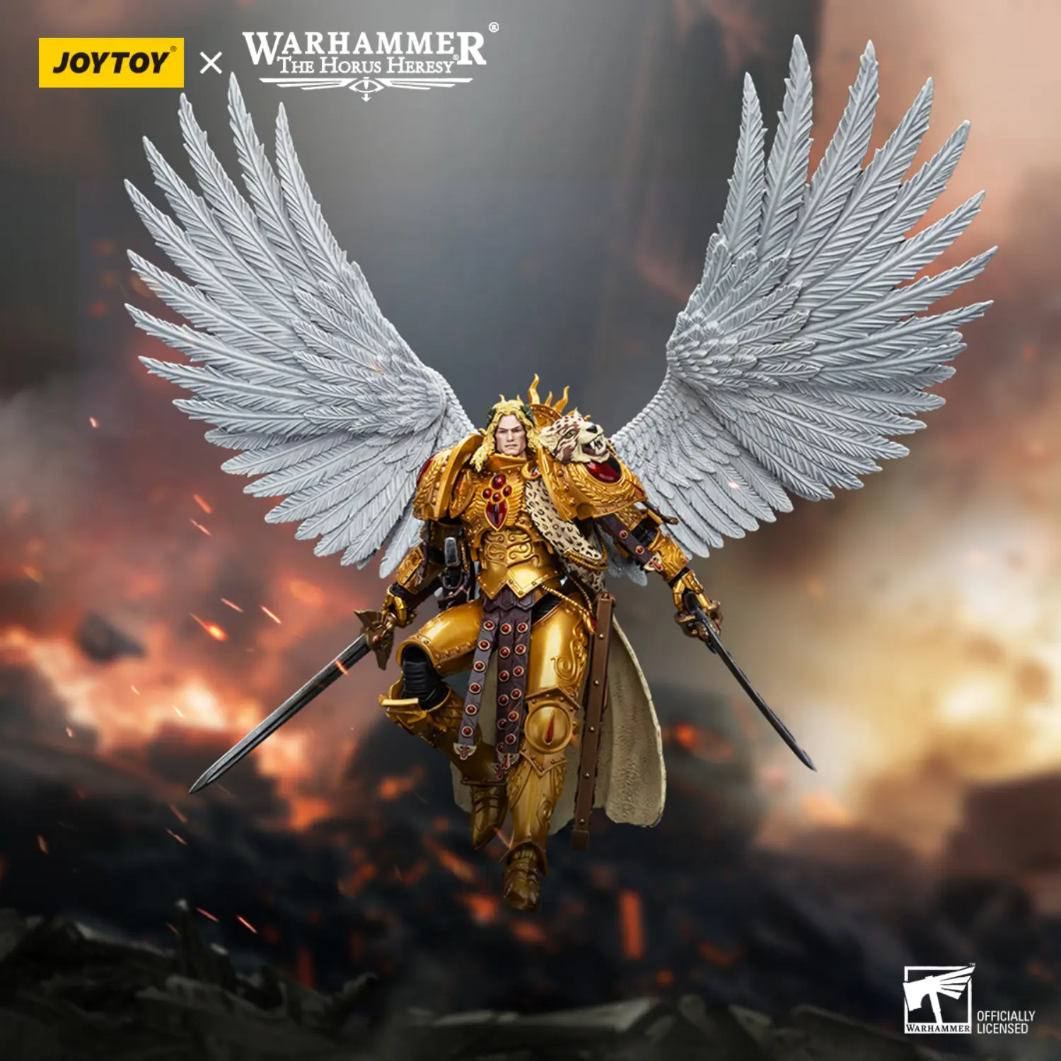 Action Figure -Blood Angels Sanguinius, Primarch of the IXth Legion 1 18 - JOTYOY Warhammer The Horus Heresy in battlefield background Action Figure Blood Angels Sanguinius, Primarch Of The Ixth Legion 1 18 Jotyoy Warhammer The Horus Heresy In Battlefield Background