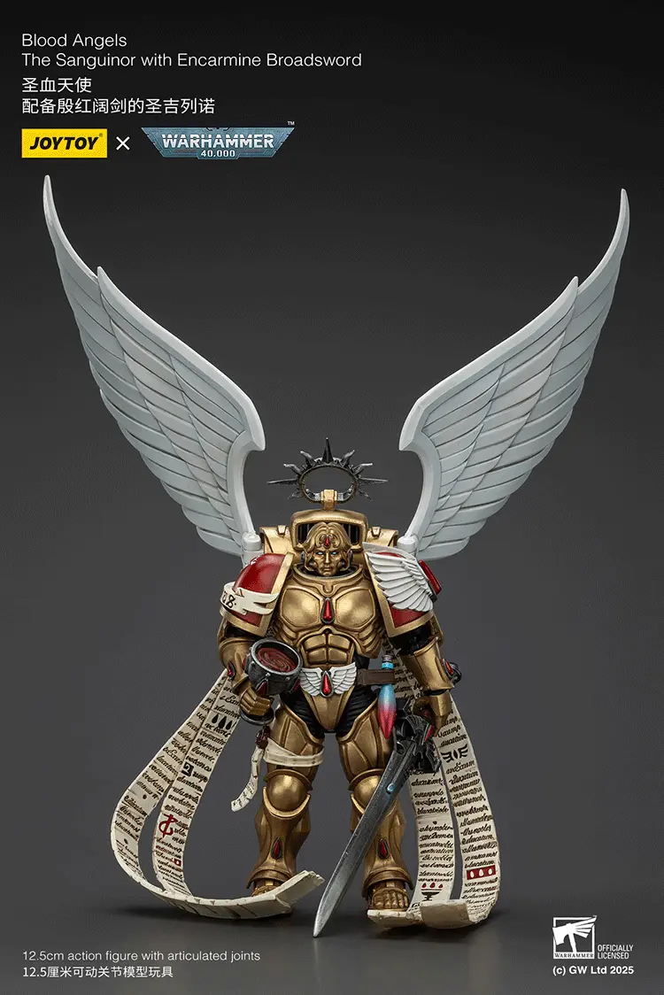 Action Figure - Blood Angels The Sanguinor with Encarmine Broadsword 1 18 - JOYTOY Warhammer 40K rectangle image 6 Action Figure Blood Angels The Sanguinor With Encarmine Broadsword 1 18 Joytoy Warhammer 40k Rectangle Image 6