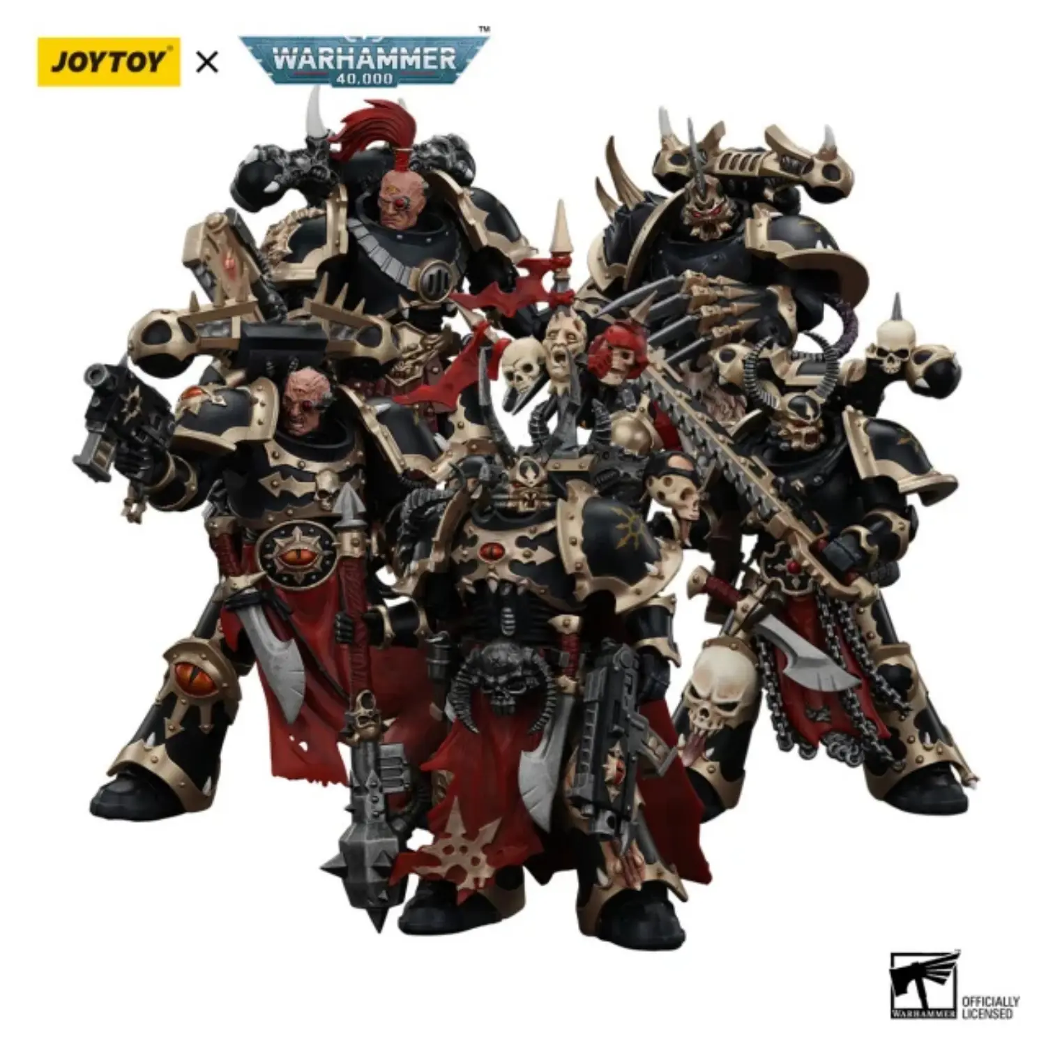 Action Figure Chaos Space Marines Black Legion Chosen 5 Pack 1 18 Joytoy Warhammer 40k In White Background