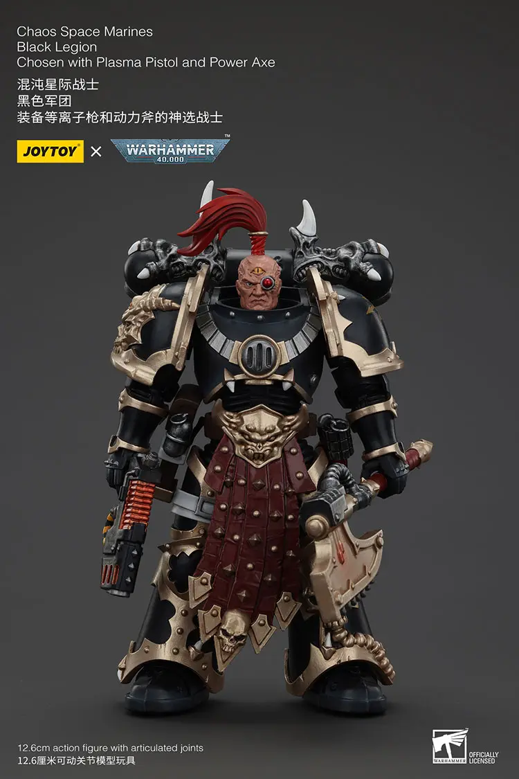 Action Figure Chaos Space Marines Black Legion Chosen With Plasma Pistol And Power Axe 1 18 Joytoy Warhammer 40k Rectangle Image 1