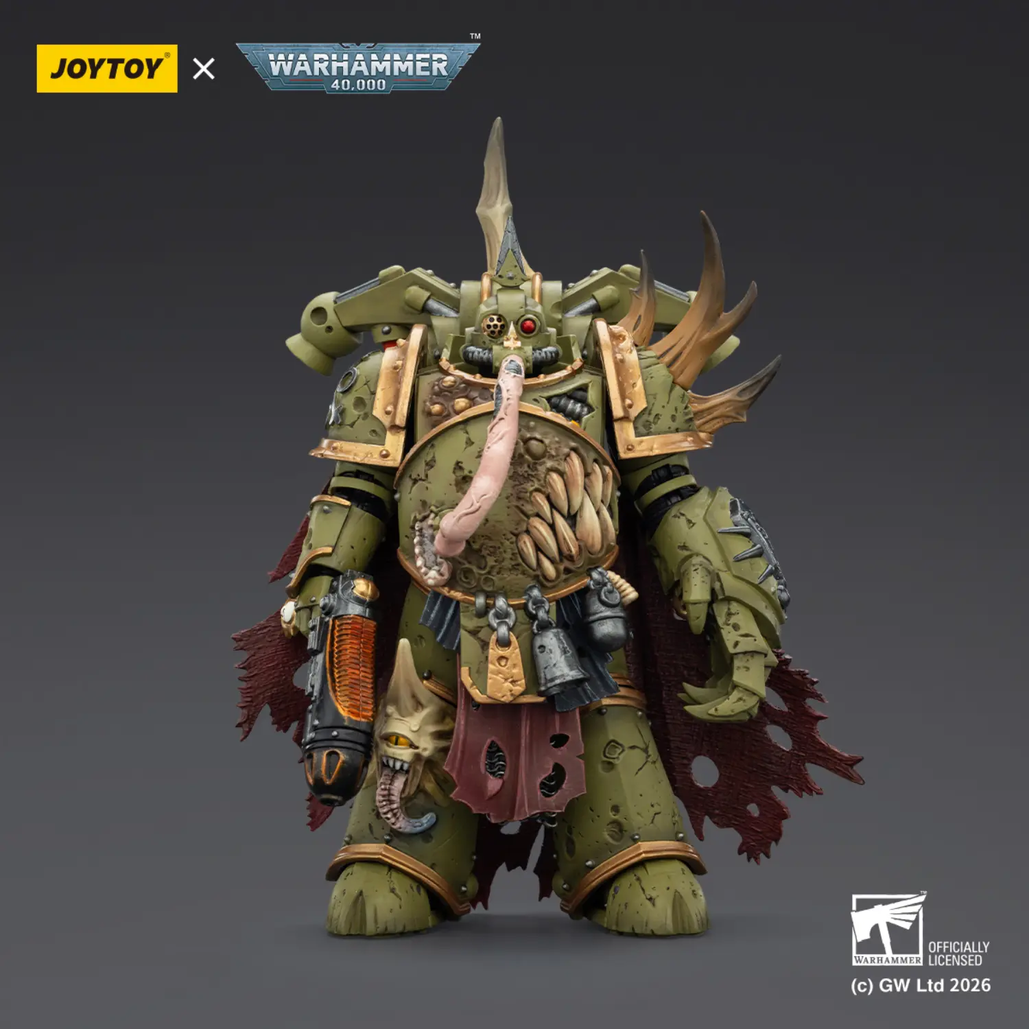 Action Figure Chaos Space Marines Death Guard Plague Marine Champion With Plasma Pistol And Power Fist 1 18 Joytoy Warhammer 40k 1