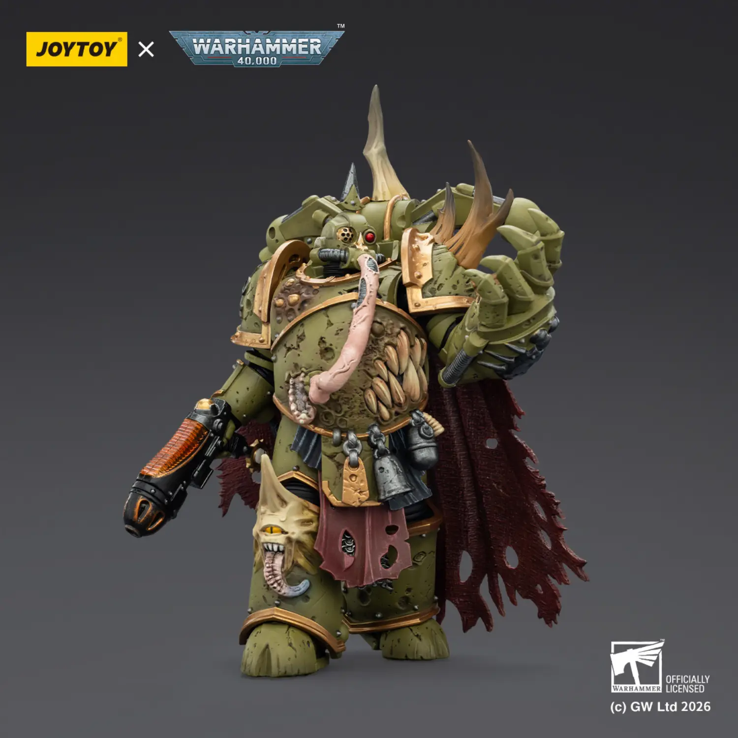 Action Figure Chaos Space Marines Death Guard Plague Marine Champion With Plasma Pistol And Power Fist 1 18 Joytoy Warhammer 40k 4