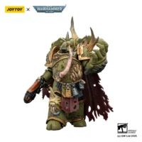 Action Figure Chaos Space Marines Death Guard Plague Marine Champion With Plasma Pistol And Power Fist 1 18 Joytoy Warhammer 40k In White Background 4