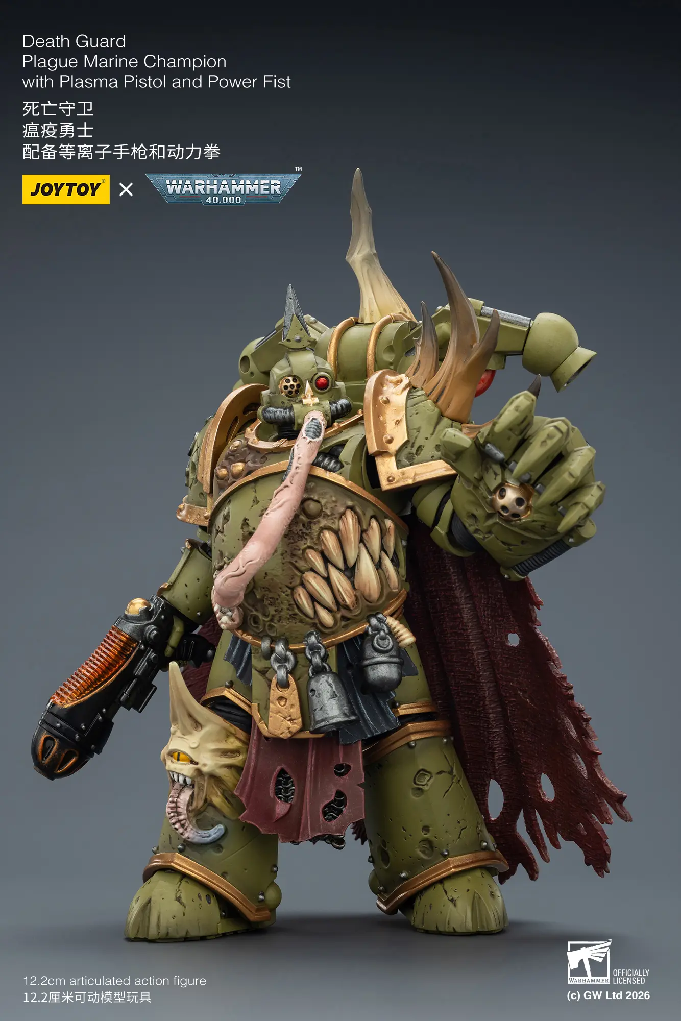 Action Figure Chaos Space Marines Death Guard Plague Marine Champion With Plasma Pistol And Power Fist 1 18 Joytoy Warhammer 40k Rectangle Image 6