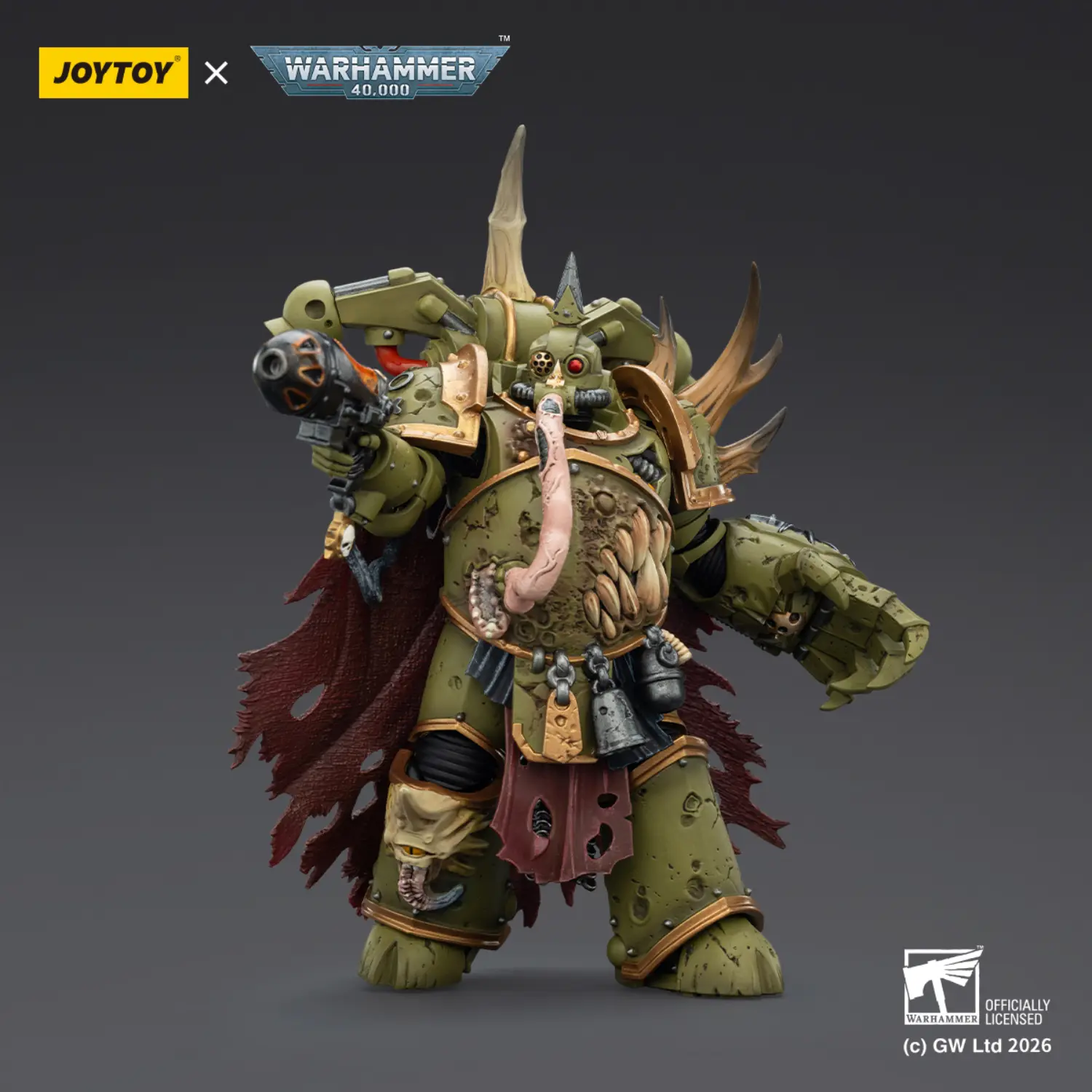 Action Figure Chaos Space Marines Death Guard Plague Marine Champion With Plasma Pistol And Power Fist 1 18 Joytoy Warhammer 40k