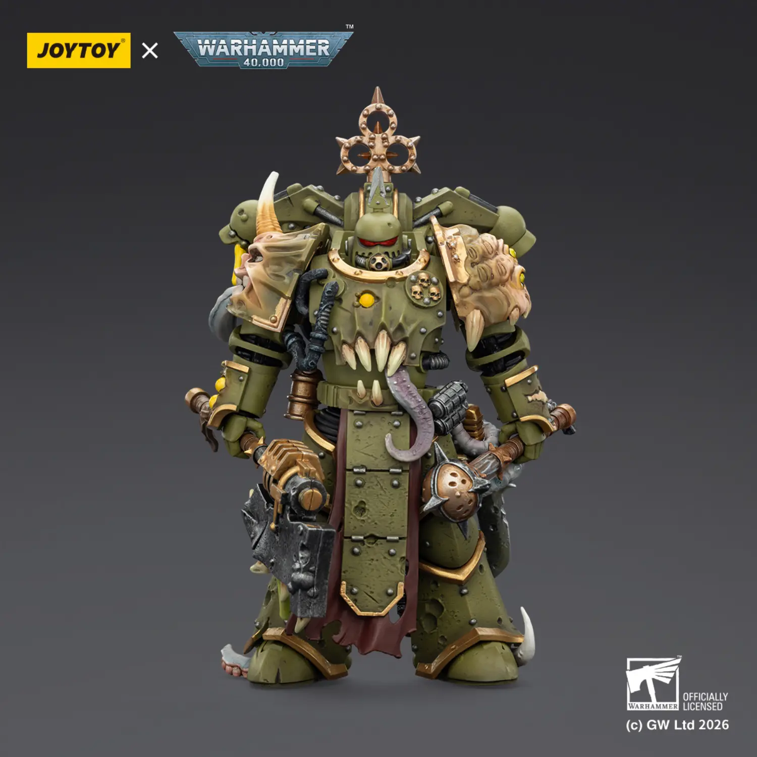 Action Figure - Chaos Space Marines Death Guard Plague Marine (with Bubotic Axe and Plague Weapons) 1 18 - JOYTOY Warhammer 40K 1 Action Figure Chaos Space Marines Death Guard Plague Marine (with Bubotic Axe And Plague Weapons) 1 18 Joytoy Warhammer 40k 1