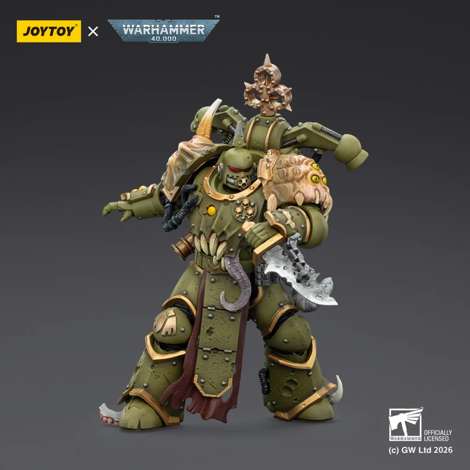 Action Figure - Chaos Space Marines Death Guard Plague Marine (with Bubotic Axe and Plague Weapons) 1 18 - JOYTOY Warhammer 40K 4 Action Figure Chaos Space Marines Death Guard Plague Marine (with Bubotic Axe And Plague Weapons) 1 18 Joytoy Warhammer 40k 4