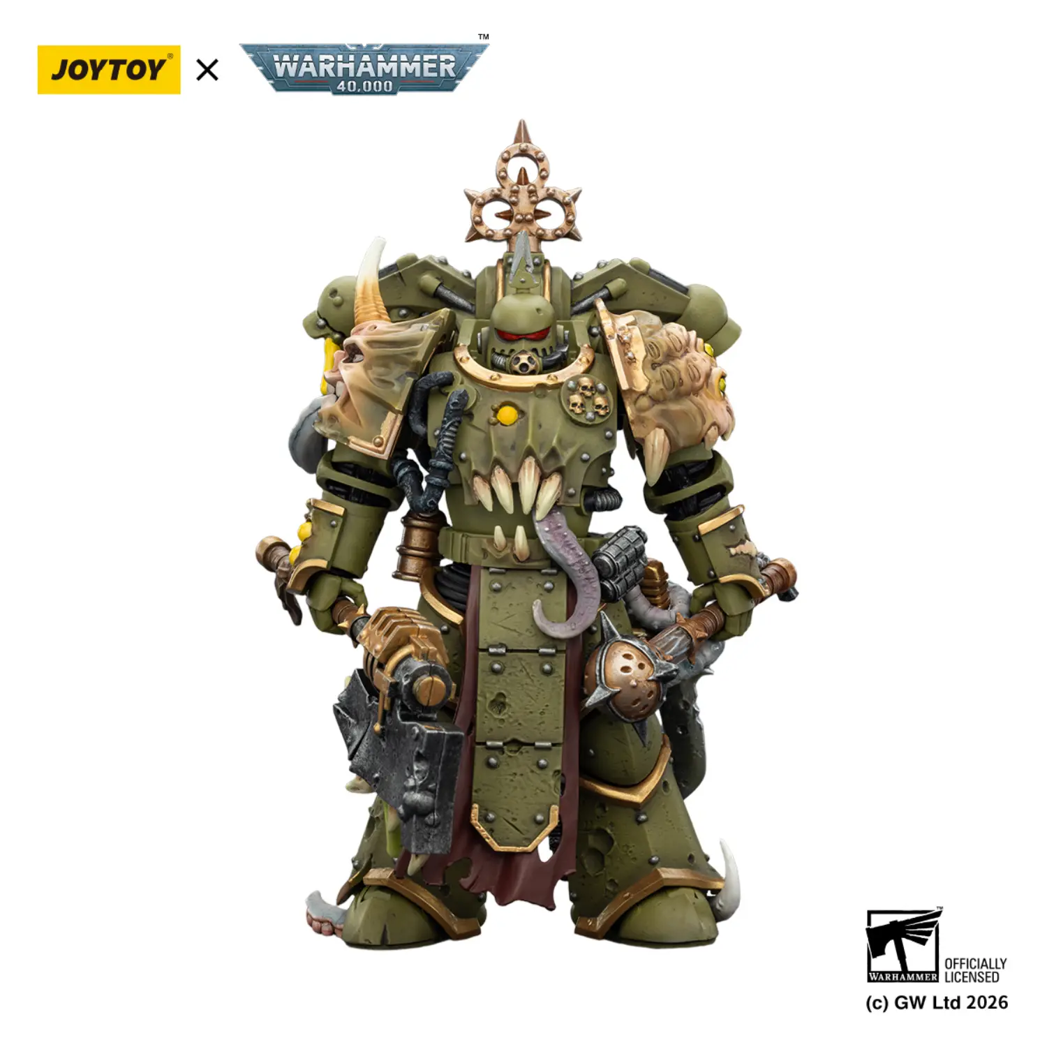 Action Figure - Chaos Space Marines Death Guard Plague Marine (with Bubotic Axe and Plague Weapons) 1 18 - JOYTOY Warhammer 40K in whtie background 1 Action Figure Chaos Space Marines Death Guard Plague Marine (with Bubotic Axe And Plague Weapons) 1 18 Joytoy Warhammer 40k In Whtie Background 1