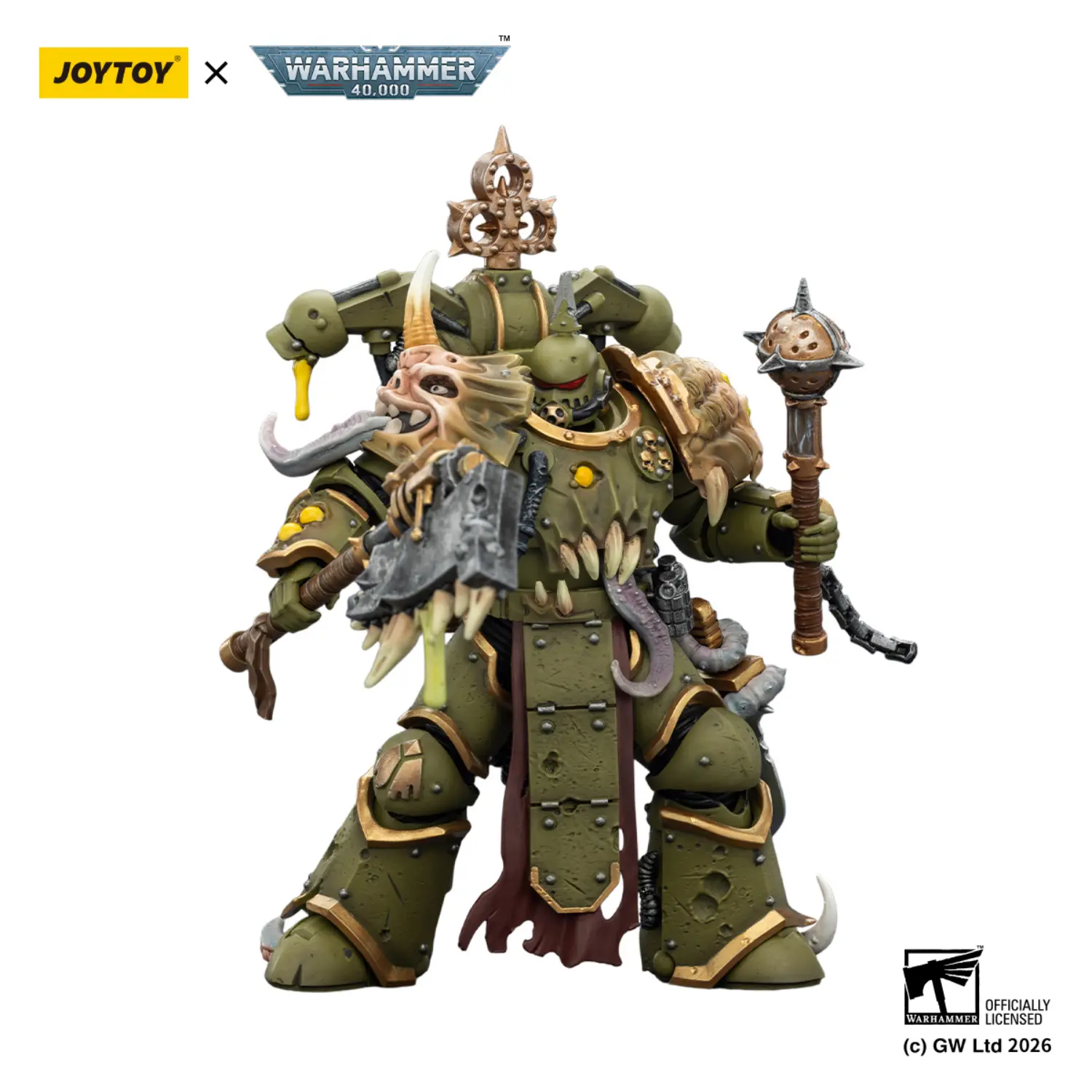 Action Figure - Chaos Space Marines Death Guard Plague Marine (with Bubotic Axe and Plague Weapons) 1 18 - JOYTOY Warhammer 40K in whtie background 3 Action Figure Chaos Space Marines Death Guard Plague Marine (with Bubotic Axe And Plague Weapons) 1 18 Joytoy Warhammer 40k In Whtie Background 3