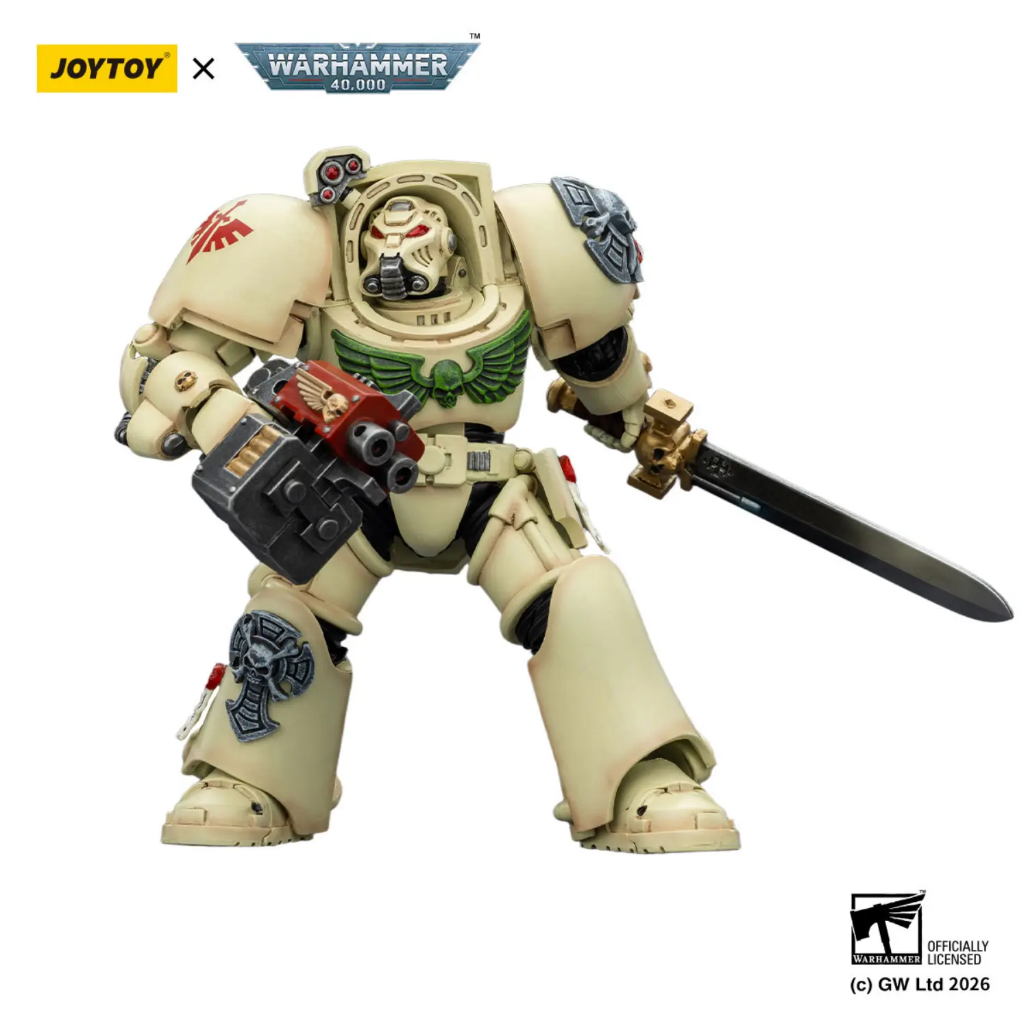 Action Figure - Dark Angels Deathwing Terminator 1 with Power Sword and Storm Bolter 1 18 - JOYTOY Warhammer 40K in white background 3 Action Figure - Dark Angels Deathwing Terminator 1 with Power Sword and Storm Bolter 1 18 - JOYTOY Warhammer 40K in white background 3