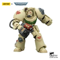 Action Figure - Dark Angels Deathwing Terminator 2 with Power Fist and Storm Bolter 1 18 - JOYTOY Warhammer 40K in white background 3