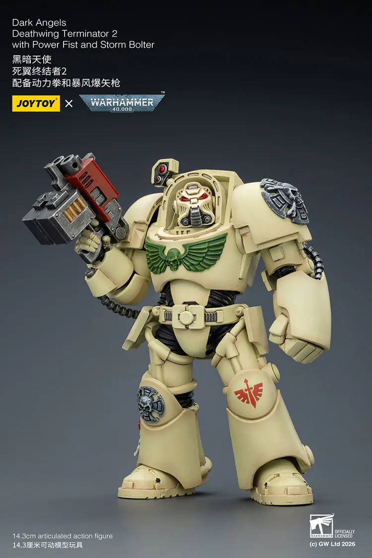 Action Figure - Dark Angels Deathwing Terminator 2 with Power Fist and Storm Bolter 1 18 - JOYTOY Warhammer 40K rectangle image 1