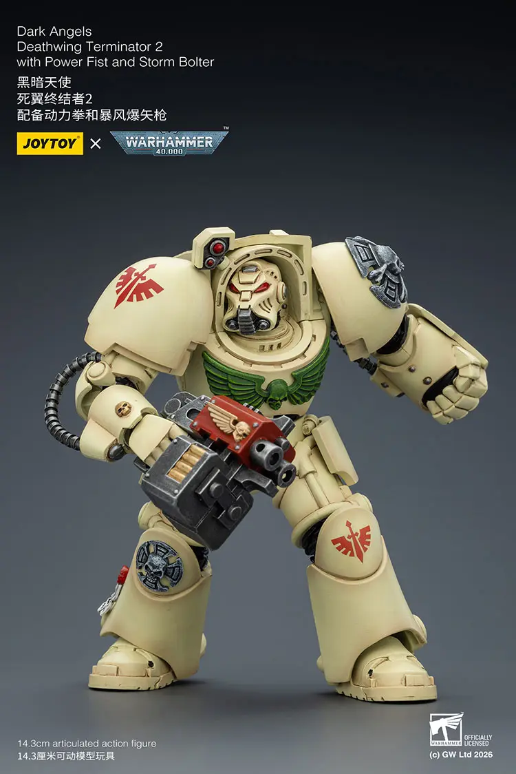 Action Figure - Dark Angels Deathwing Terminator 2 with Power Fist and Storm Bolter 1 18 - JOYTOY Warhammer 40K rectangle image 4