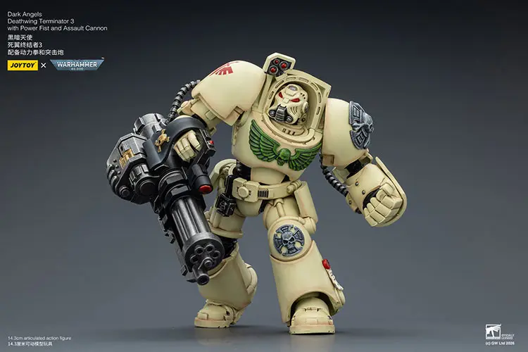 Action Figure - Dark Angels Deathwing Terminator 3 with Power Fist and Assault Cannon 1 18 - JOYTOY Warhammer 40K rectangle image 4