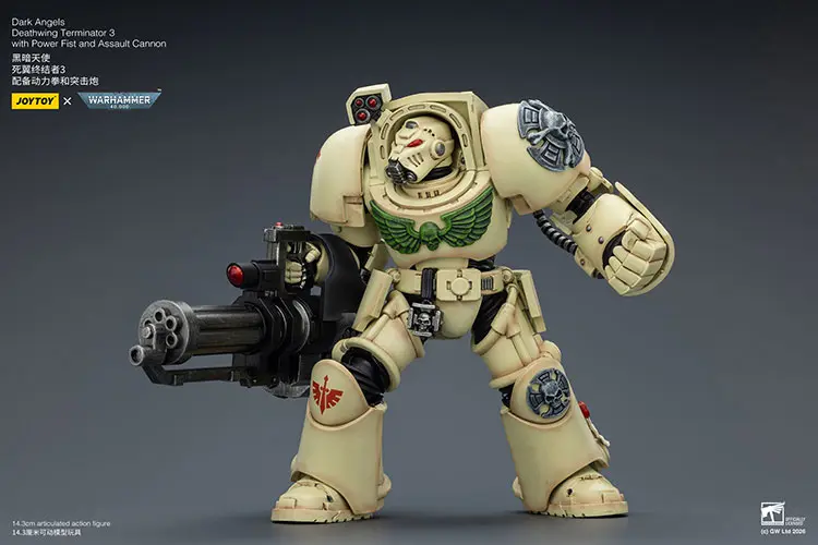 Action Figure - Dark Angels Deathwing Terminator 3 with Power Fist and Assault Cannon 1 18 - JOYTOY Warhammer 40K rectangle image 5