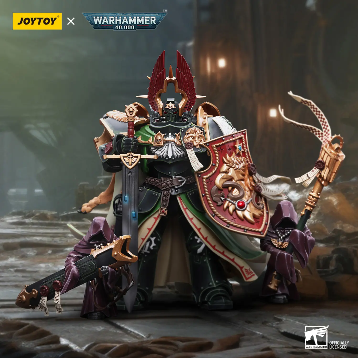 Action Figure Dark Angels Primarch Lion El'jonson With Two Mysterious Watchers In The Dark 1 18 Joytoy Warhammer 40k In Battle Fileds