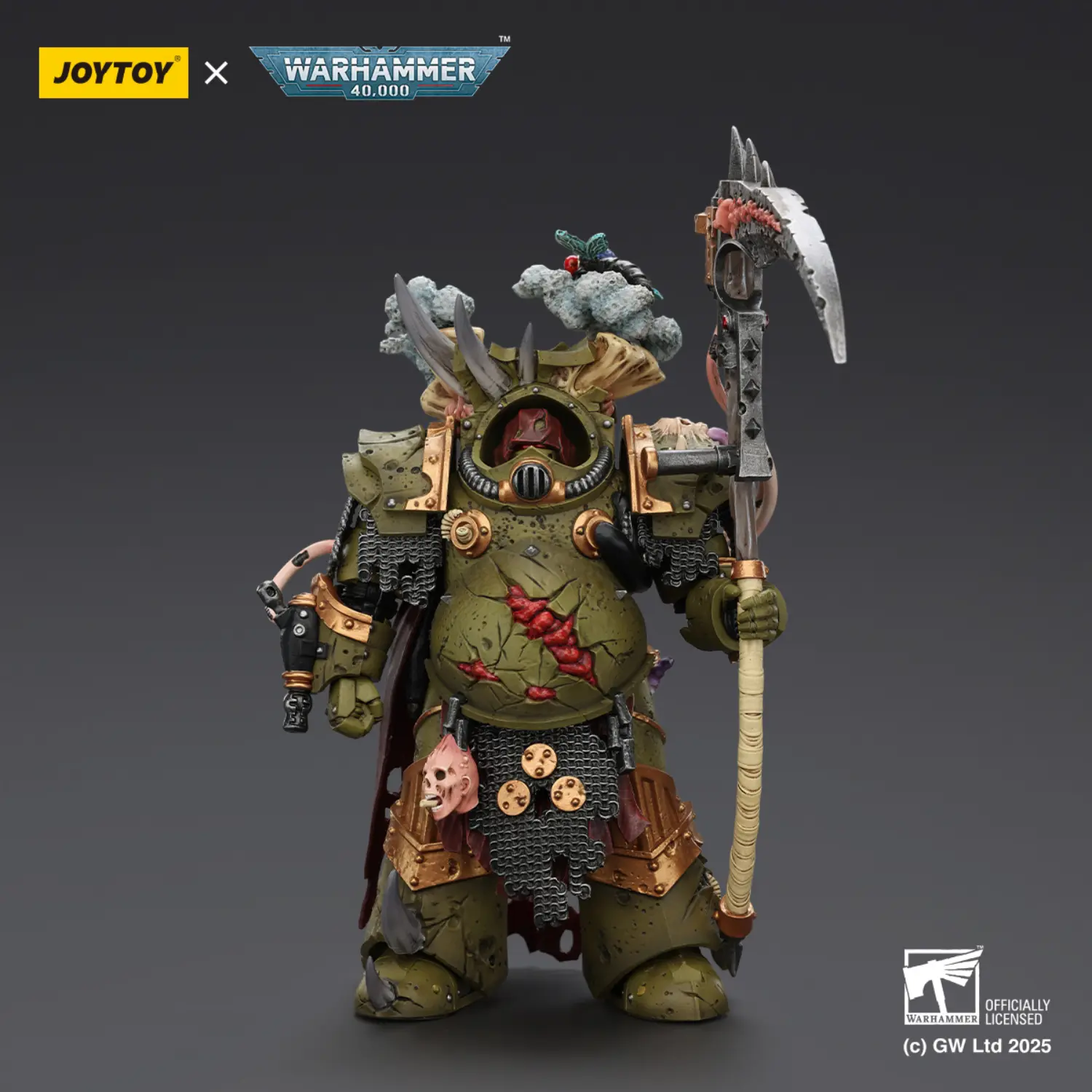 Action Figure Death Guard Deathshroud Terminator 1 With Manreaper And Plaguespurter Gauntlet 1 18 Joytoy Warhammer 40k