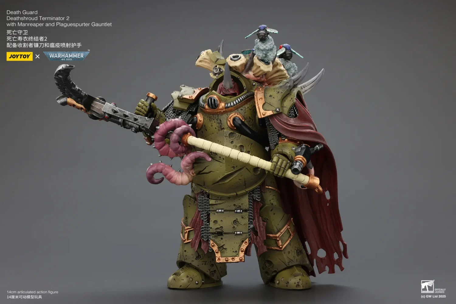 Action Figure - Death Guard Deathshroud Terminator 2 with Manreaper and Plaguespurter Gauntlet 1 18 - JOYTOY Warhammer 40K rectangle image 3 Action Figure Death Guard Deathshroud Terminator 2 With Manreaper And Plaguespurter Gauntlet 1 18 Joytoy Warhammer 40k Rectangle Image 3