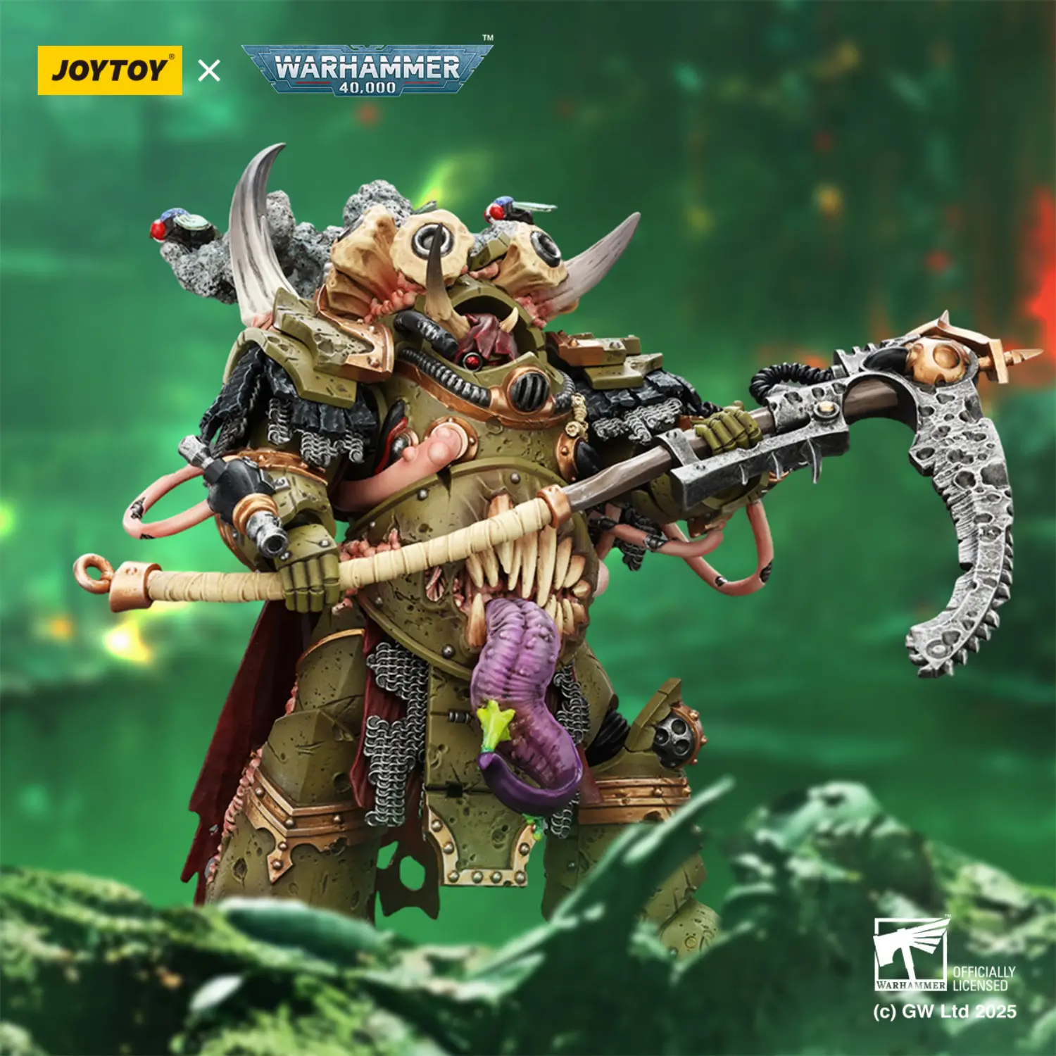 Action Figure - Death Guard Deathshroud Terminators Champion with Manreaper and Plaguespurter Gauntlets 1 18 - JOYTOY Warhammer 40K in green background Action Figure Death Guard Deathshroud Terminators Champion With Manreaper And Plaguespurter Gauntlets 1 18 Joytoy Warhammer 40k In Green Background