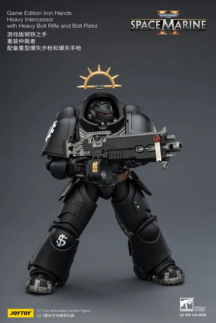 Action Figure - Game Edition Iron Hands Heavy Intercessor with Heavy Bolt Rifle and Bolt Pistol 1 18 - JOYTOY Warhammer 40K rectangle image 4 Action Figure Game Edition Iron Hands Heavy Intercessor With Heavy Bolt Rifle And Bolt Pistol 1 18 Joytoy Warhammer 40k Rectangle Image 4