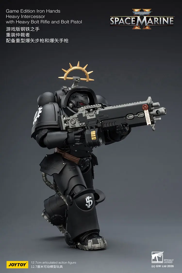 Action Figure - Game Edition Iron Hands Heavy Intercessor with Heavy Bolt Rifle and Bolt Pistol 1 18 - JOYTOY Warhammer 40K rectangle image 5 Action Figure Game Edition Iron Hands Heavy Intercessor With Heavy Bolt Rifle And Bolt Pistol 1 18 Joytoy Warhammer 40k Rectangle Image 5
