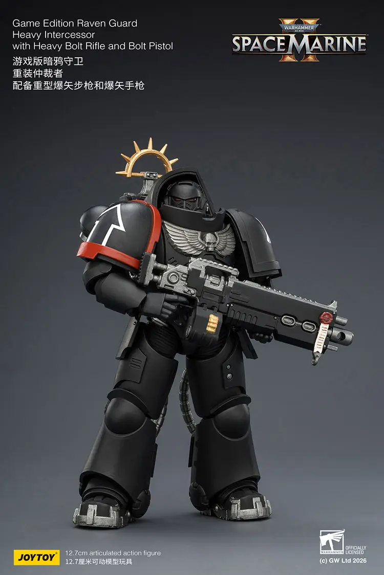 Action Figure - Game Edition Raven Guard Heavy Intercessor with Heavy Bolt Rifle and Bolt Pistol 1 18 - JOYTOY Warhammer 40K rectangle image 2 Action Figure Game Edition Raven Guard Heavy Intercessor With Heavy Bolt Rifle And Bolt Pistol 1 18 Joytoy Warhammer 40k Rectangle Image 2