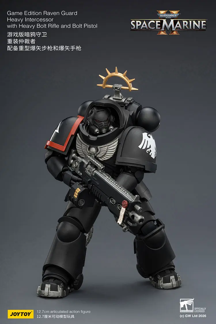 Action Figure - Game Edition Raven Guard Heavy Intercessor with Heavy Bolt Rifle and Bolt Pistol 1 18 - JOYTOY Warhammer 40K rectangle image 3 Action Figure Game Edition Raven Guard Heavy Intercessor With Heavy Bolt Rifle And Bolt Pistol 1 18 Joytoy Warhammer 40k Rectangle Image 3