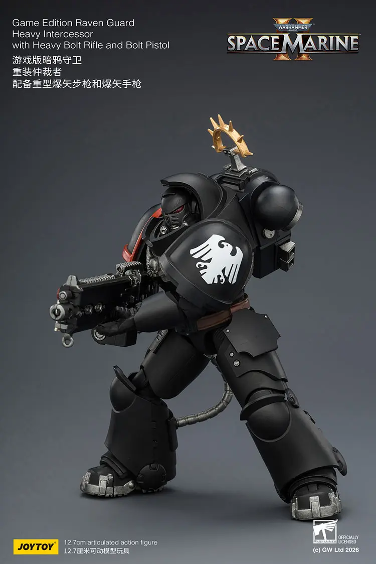 Action Figure - Game Edition Raven Guard Heavy Intercessor with Heavy Bolt Rifle and Bolt Pistol 1 18 - JOYTOY Warhammer 40K rectangle image 4 Action Figure Game Edition Raven Guard Heavy Intercessor With Heavy Bolt Rifle And Bolt Pistol 1 18 Joytoy Warhammer 40k Rectangle Image 4