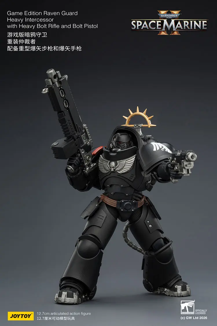 Action Figure - Game Edition Raven Guard Heavy Intercessor with Heavy Bolt Rifle and Bolt Pistol 1 18 - JOYTOY Warhammer 40K rectangle image 6 Action Figure Game Edition Raven Guard Heavy Intercessor With Heavy Bolt Rifle And Bolt Pistol 1 18 Joytoy Warhammer 40k Rectangle Image 6
