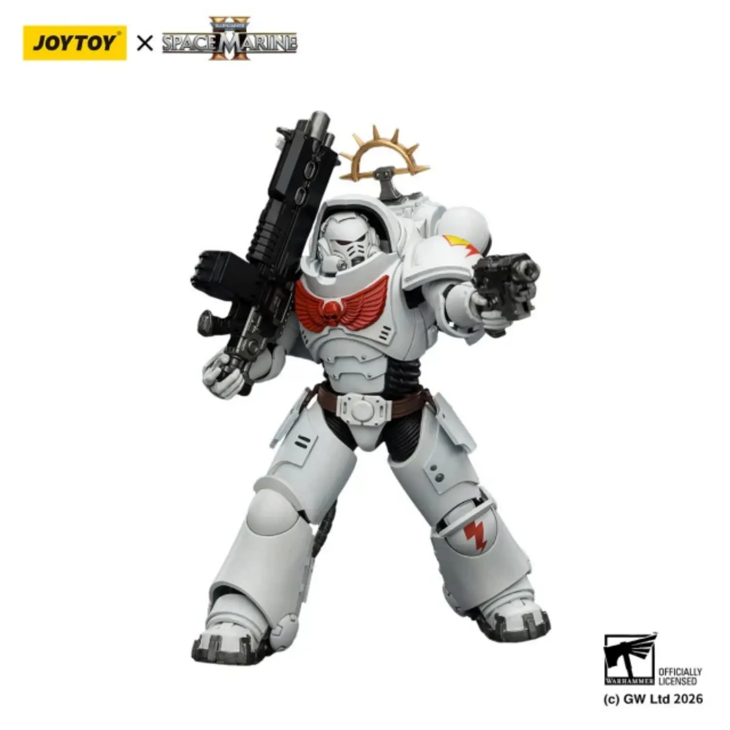 Action Figure - Game Edition White Scars Heavy Intercessor with Heavy Bolt Rifle and Bolt Pistol 1 18 - JOYTOY Warhammer 40K in white background 4 Action Figure Game Edition White Scars Heavy Intercessor With Heavy Bolt Rifle And Bolt Pistol 1 18 Joytoy Warhammer 40k In White Background 4