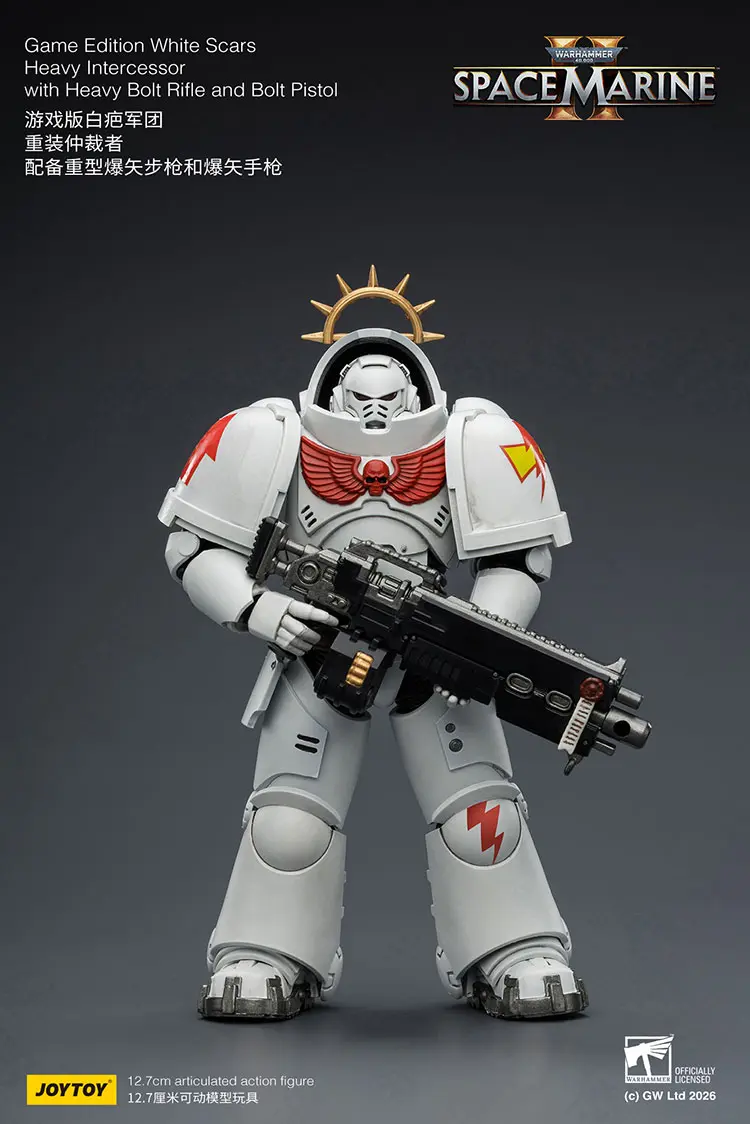Action Figure - Game Edition White Scars Heavy Intercessor with Heavy Bolt Rifle and Bolt Pistol 1 18 - JOYTOY Warhammer 40K rectangle image 1 Action Figure Game Edition White Scars Heavy Intercessor With Heavy Bolt Rifle And Bolt Pistol 1 18 Joytoy Warhammer 40k Rectangle Image 1