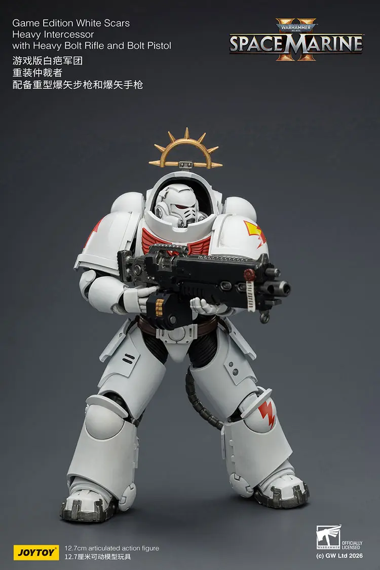 Action Figure - Game Edition White Scars Heavy Intercessor with Heavy Bolt Rifle and Bolt Pistol 1 18 - JOYTOY Warhammer 40K rectangle image 3 Action Figure Game Edition White Scars Heavy Intercessor With Heavy Bolt Rifle And Bolt Pistol 1 18 Joytoy Warhammer 40k Rectangle Image 3