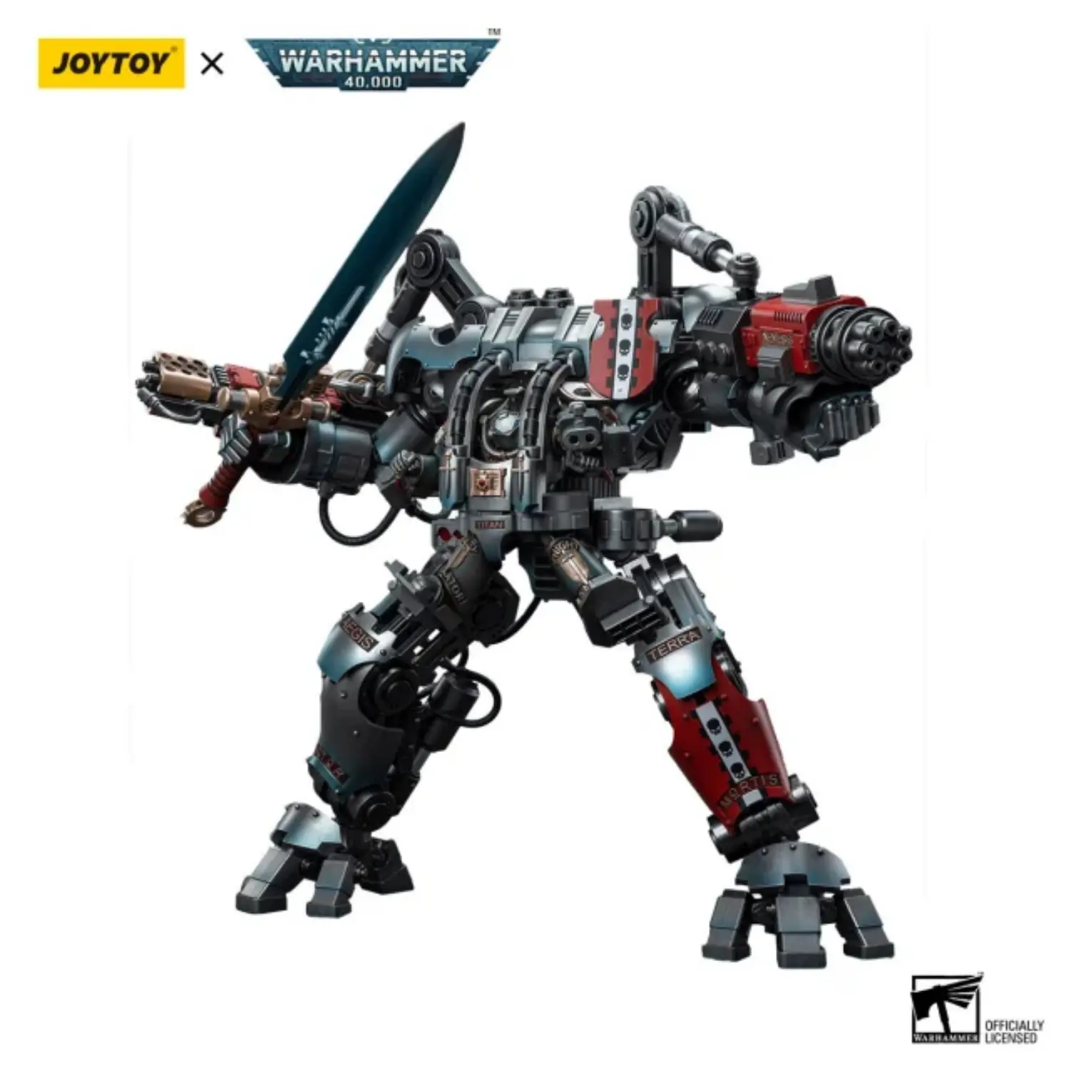 Action Figure Grey Knights Nemesis Dreadknight With The Grey Knight Pilot 1 18 Joytoy Warhammer 40k In White Background 3