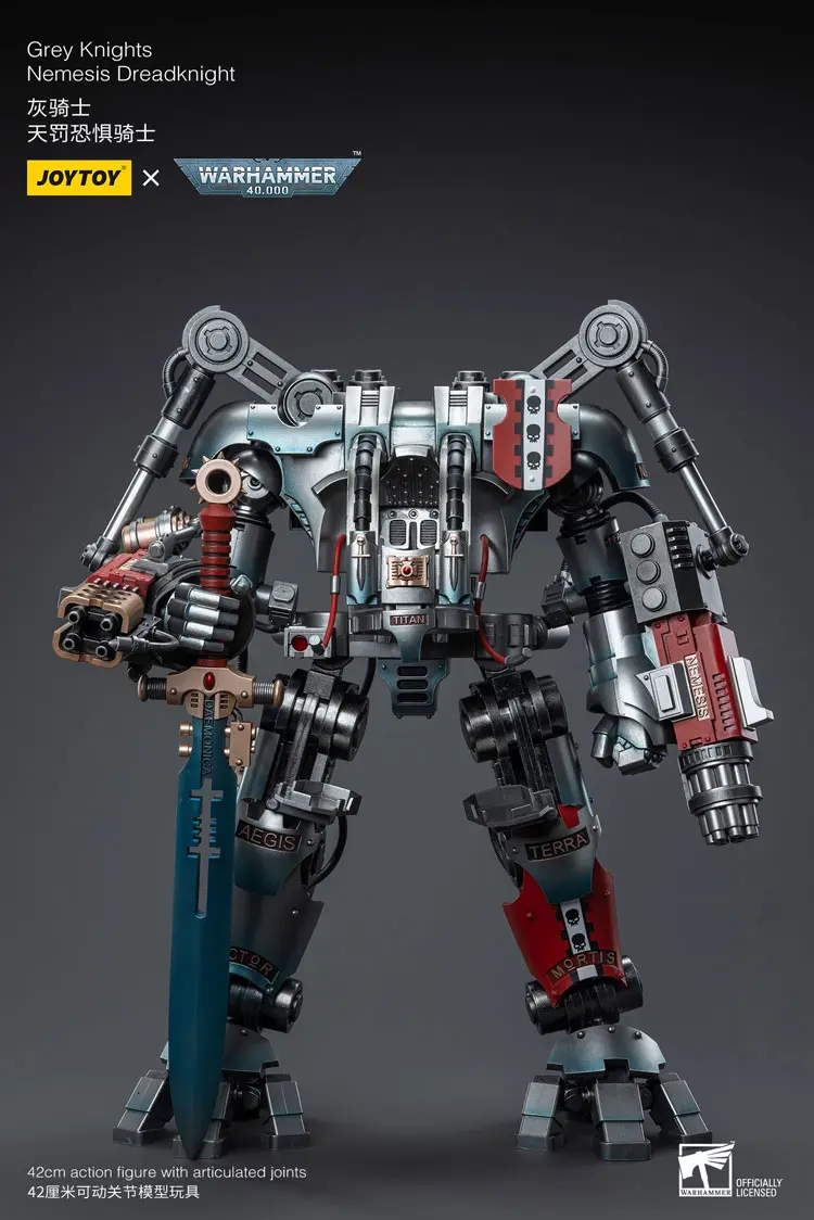 Action Figure Grey Knights Nemesis Dreadknight With The Grey Knight Pilot 1 18 Joytoy Warhammer 40k Rectangle Image 11