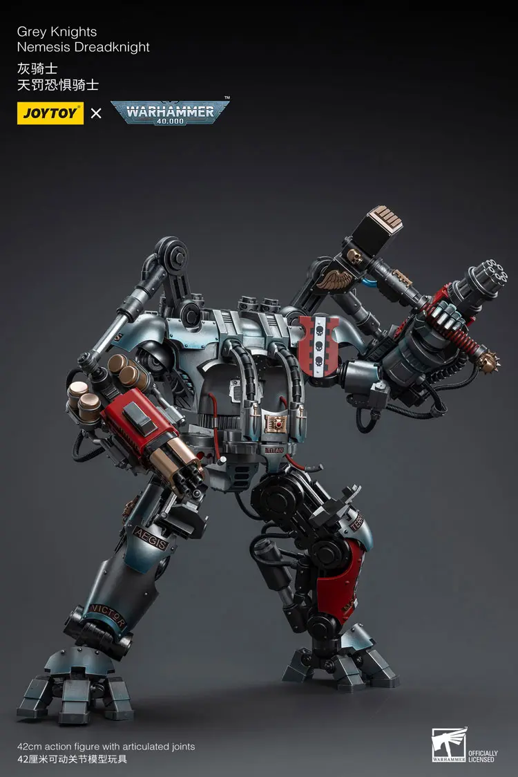 Action Figure Grey Knights Nemesis Dreadknight With The Grey Knight Pilot 1 18 Joytoy Warhammer 40k Rectangle Image 111
