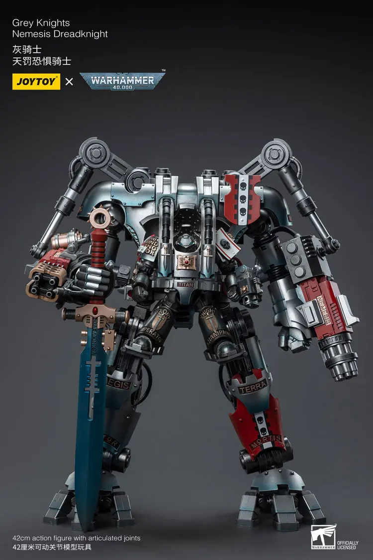 Action Figure Grey Knights Nemesis Dreadknight With The Grey Knight Pilot 1 18 Joytoy Warhammer 40k Rectangle Image 31
