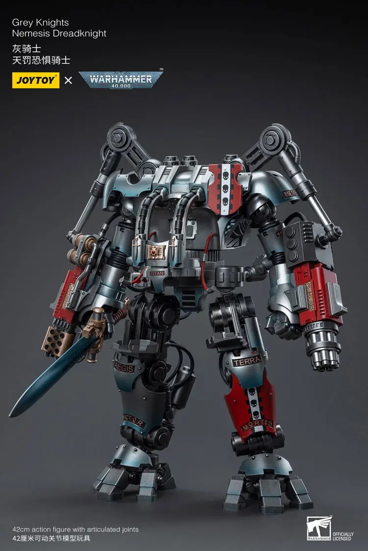 Action Figure Grey Knights Nemesis Dreadknight With The Grey Knight Pilot 1 18 Joytoy Warhammer 40k Rectangle Image 41