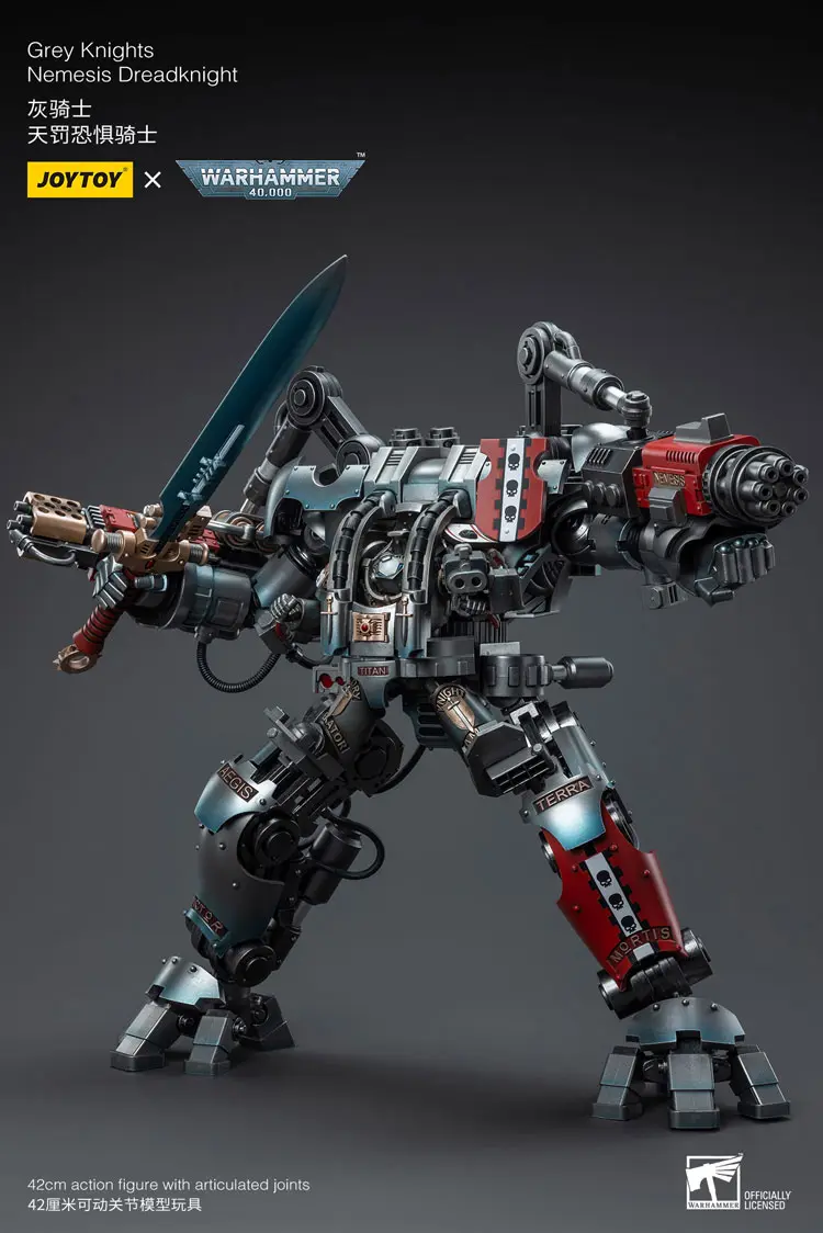 Action Figure Grey Knights Nemesis Dreadknight With The Grey Knight Pilot 1 18 Joytoy Warhammer 40k Rectangle Image 51