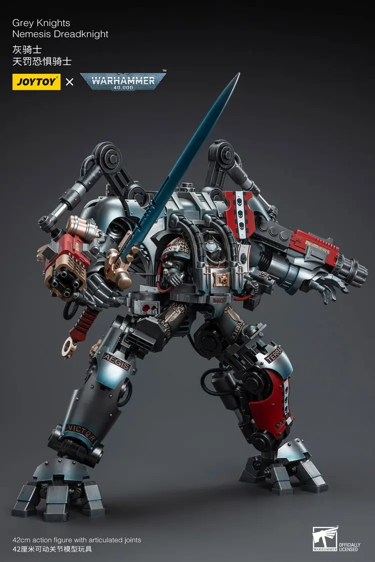 Action Figure Grey Knights Nemesis Dreadknight With The Grey Knight Pilot 1 18 Joytoy Warhammer 40k Rectangle Image 61