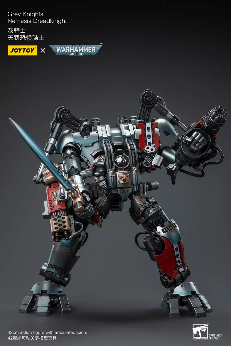 Action Figure Grey Knights Nemesis Dreadknight With The Grey Knight Pilot 1 18 Joytoy Warhammer 40k Rectangle Image 71
