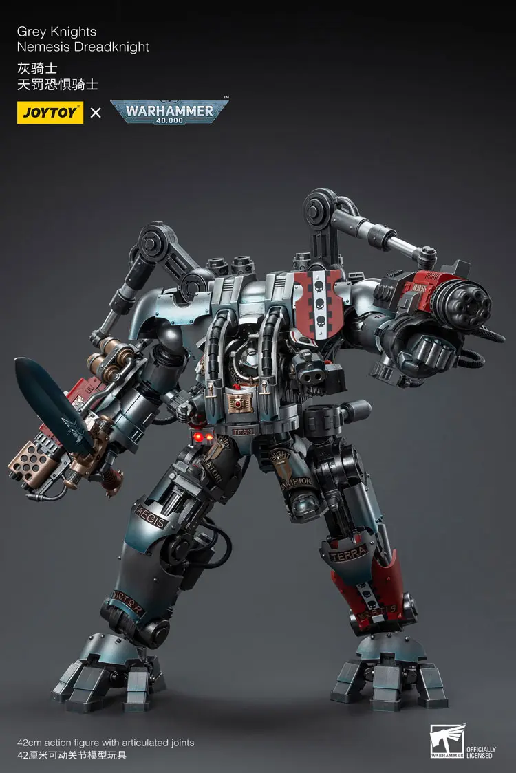 Action Figure Grey Knights Nemesis Dreadknight With The Grey Knight Pilot 1 18 Joytoy Warhammer 40k Rectangle Image 81