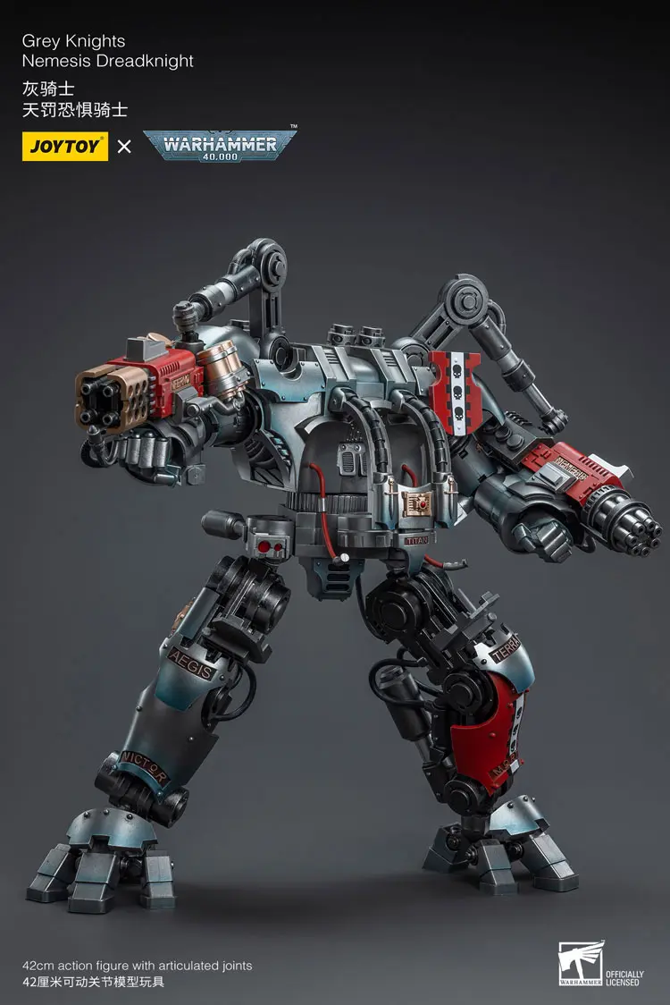 Action Figure Grey Knights Nemesis Dreadknight With The Grey Knight Pilot 1 18 Joytoy Warhammer 40k Rectangle Image 91