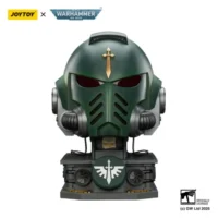 Action Figure Helmet - Dark Angels MkX 1 1 Life-Size Wearable Replica with Display Stand - JOYTOY Warhammer 40K in white background Action Figure Helmet Dark Angels Mkx 1 1 Life Size Wearable Replica With Display Stand Joytoy Warhammer 40k In White Background