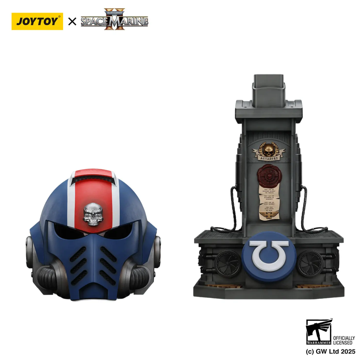 Action Figure Helmet - Ultramarines Lieutenant Titus' MkX Helmet & Display Stand 1 1 Life-Size Wearable Replica - JOYTOY Warhammer 40K in white background 3 Action Figure Helmet Ultramarines Lieutenant Titus' Mkx Helmet & Display Stand 1 1 Life Size Wearable Replica Joytoy Warhammer 40k In White Background 3