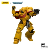 Action Figure - Imperial Fists Intercessor with Bolt Rifle, Bolt Pistol and Chainsword 1 18 - Warhammer 40K in white background 4