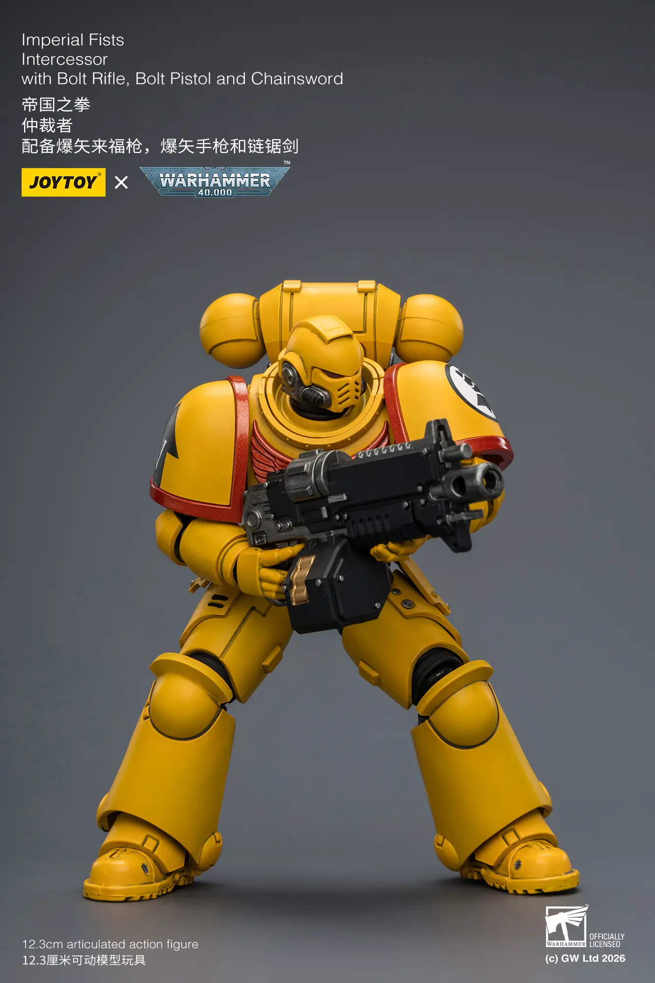 Action Figure - Imperial Fists Intercessor with Bolt Rifle, Bolt Pistol and Chainsword 1 18 - Warhammer 40K rectangle image 5