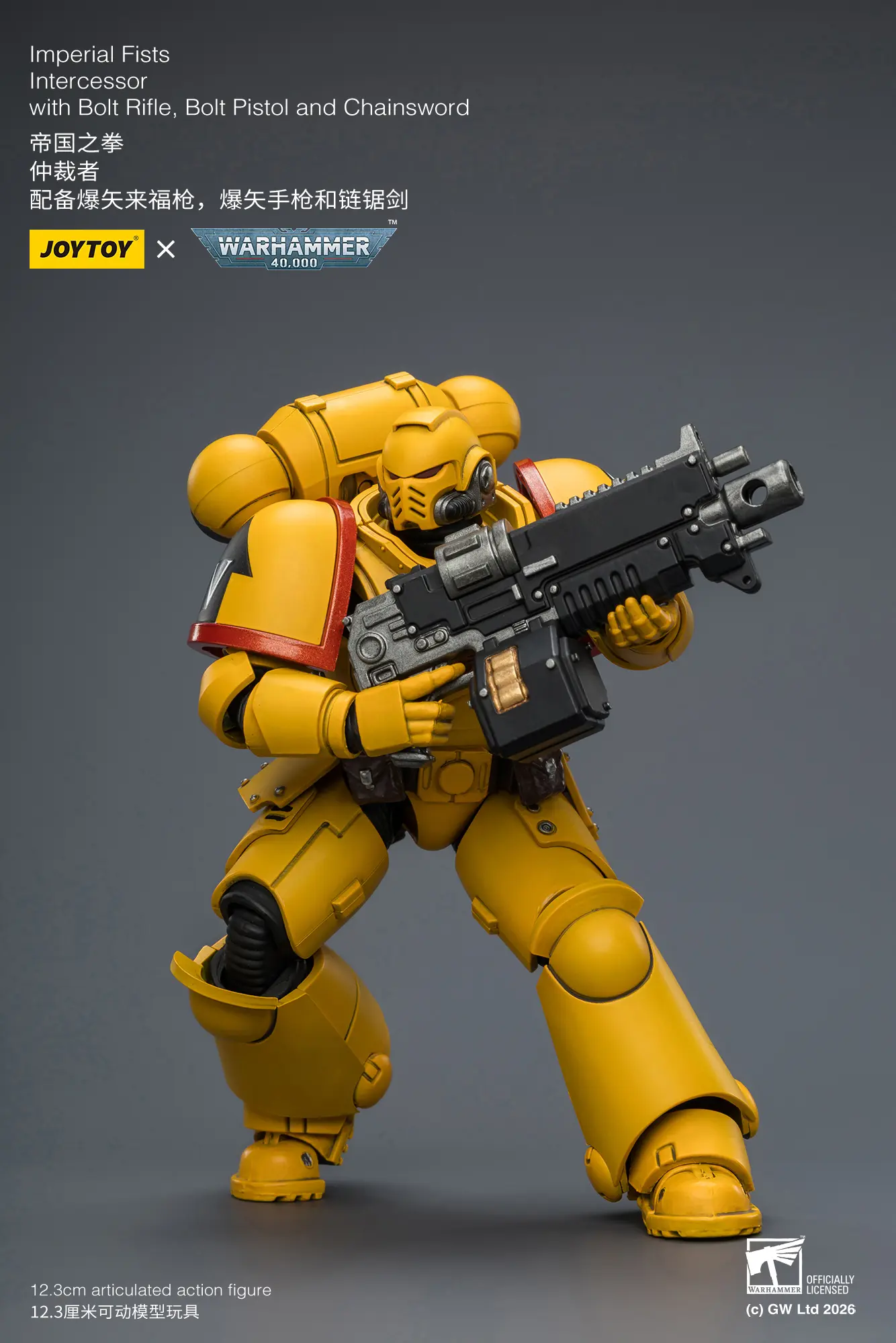 Action Figure - Imperial Fists Intercessor with Bolt Rifle, Bolt Pistol and Chainsword 1 18 - Warhammer 40K rectangle image 6